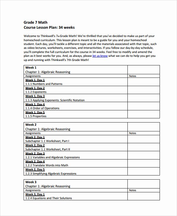 Math Workshop Lesson Plan Template Beautiful 8th Grade Math Lesson Plan Template Yourpersonalgourmet