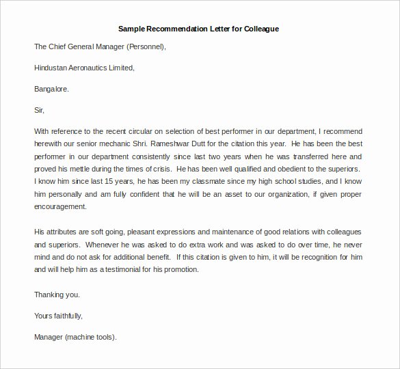 Mba Letter Of Recommendation Sample Luxury 30 Re Mendation Letter Templates Pdf Doc