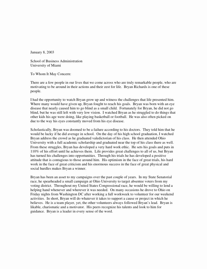 Mba Letter Of Recommendation Sample New Letter Of Re Mendation Us Representative Timothy Ryan