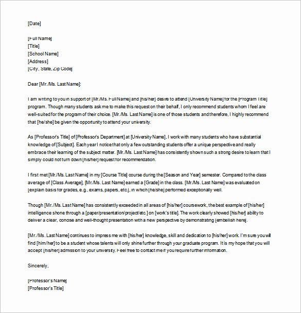 Mba Letter Of Recommendation Unique 15 Letters Of Re Mendation for Graduate School Pdf