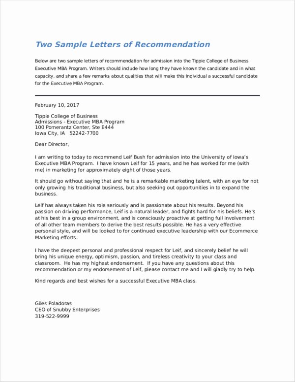 Mba Recommendation Letter Examples Best Of How to Write A Re Mendation Letter for Graduate School