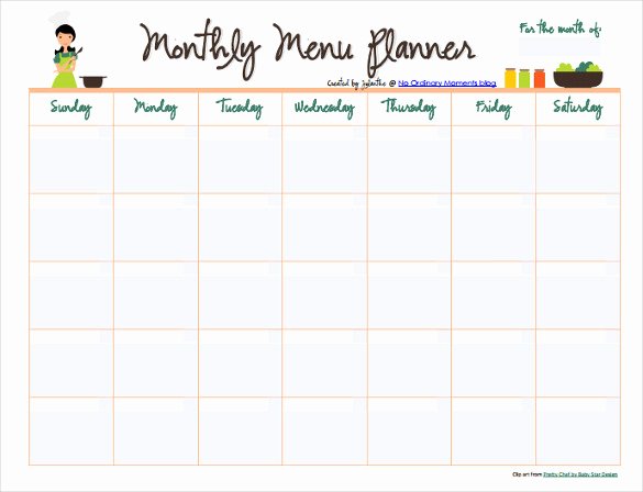 Meal Plan Calendar Template Elegant 10 Monthly Menu Templates Psd Pages Docs Ai