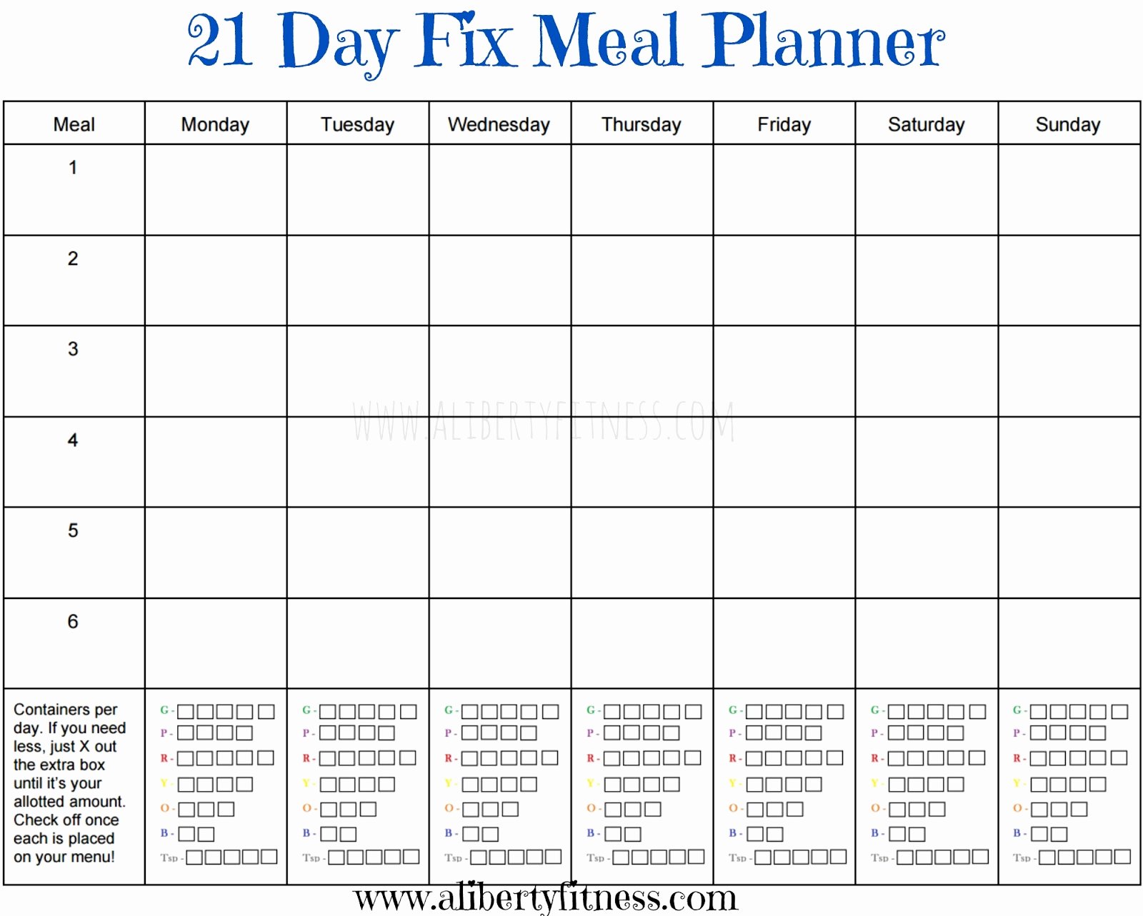 Meal Plan Calendar Template Fresh Grace &amp; Grit 21 Day Fix Meal Planner and Grocery List