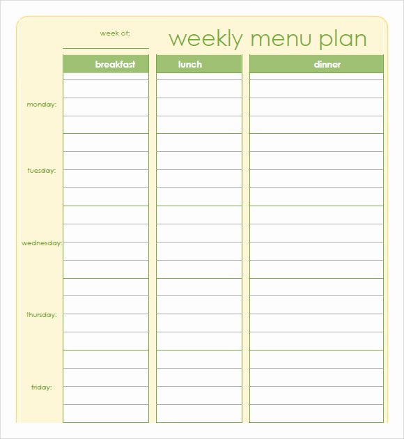 Meal Plan Chart Template Luxury 7 Day Meal Planner Template