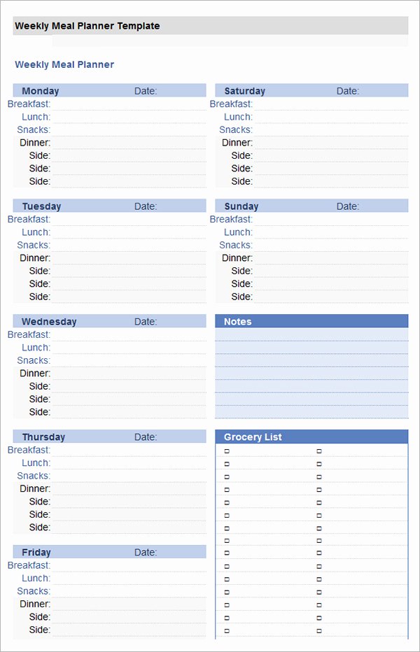 Meal Plan Spreadsheet Template Best Of 18 Meal Planning Templates Pdf Excel Word