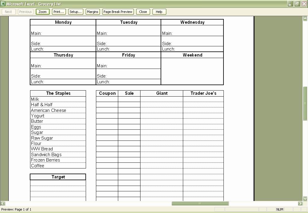 Meal Plan Spreadsheet Template Lovely Meal Planning