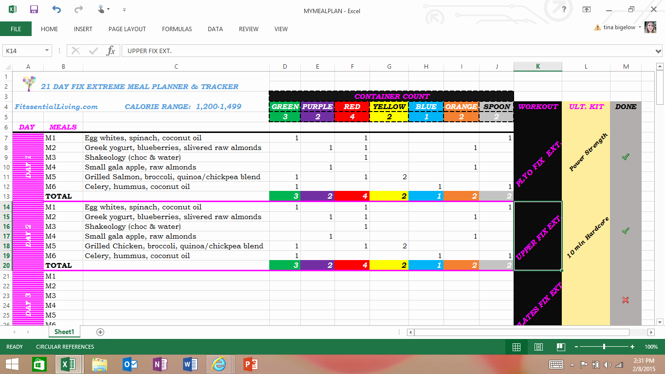 Meal Plan Template Excel Best Of Free Excel Spreadsheet Meal Planner and Tracker for All