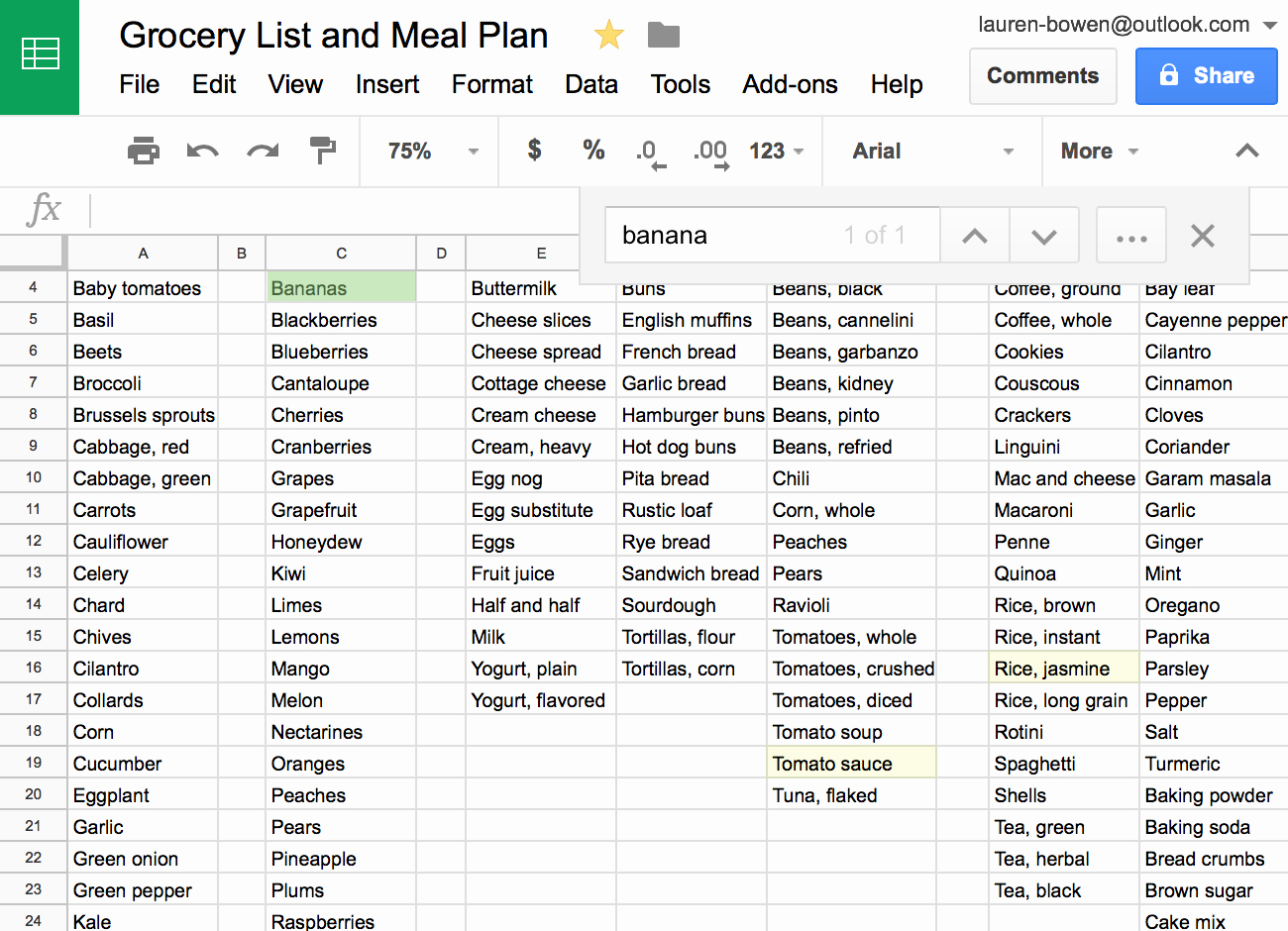 Meal Plan Template Google Docs Elegant How I Use Google Sheets for Grocery Shopping and Meal Planning