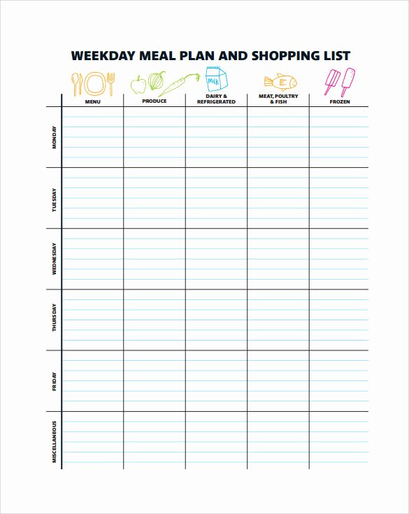 Meal Plan Template Pdf Beautiful 10 Sample Menu Planning Templates to Download