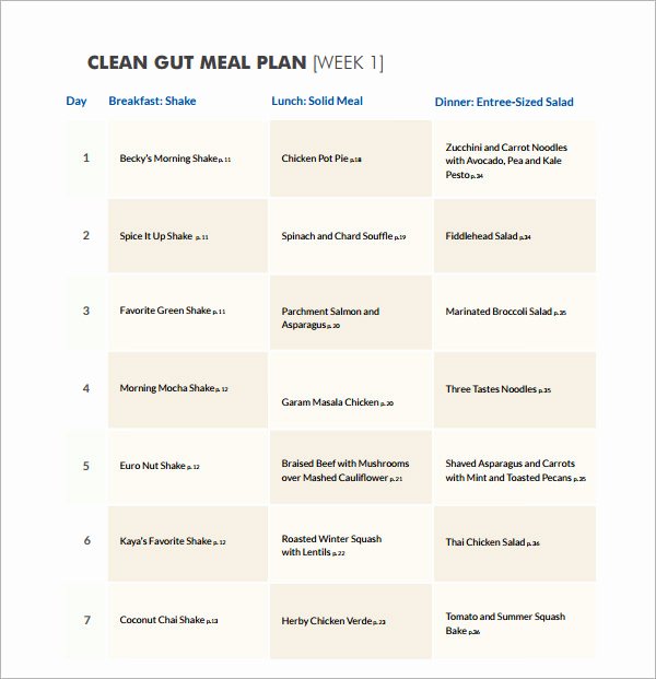 Meal Plan Template Pdf Beautiful 18 Meal Planning Templates Pdf Excel Word
