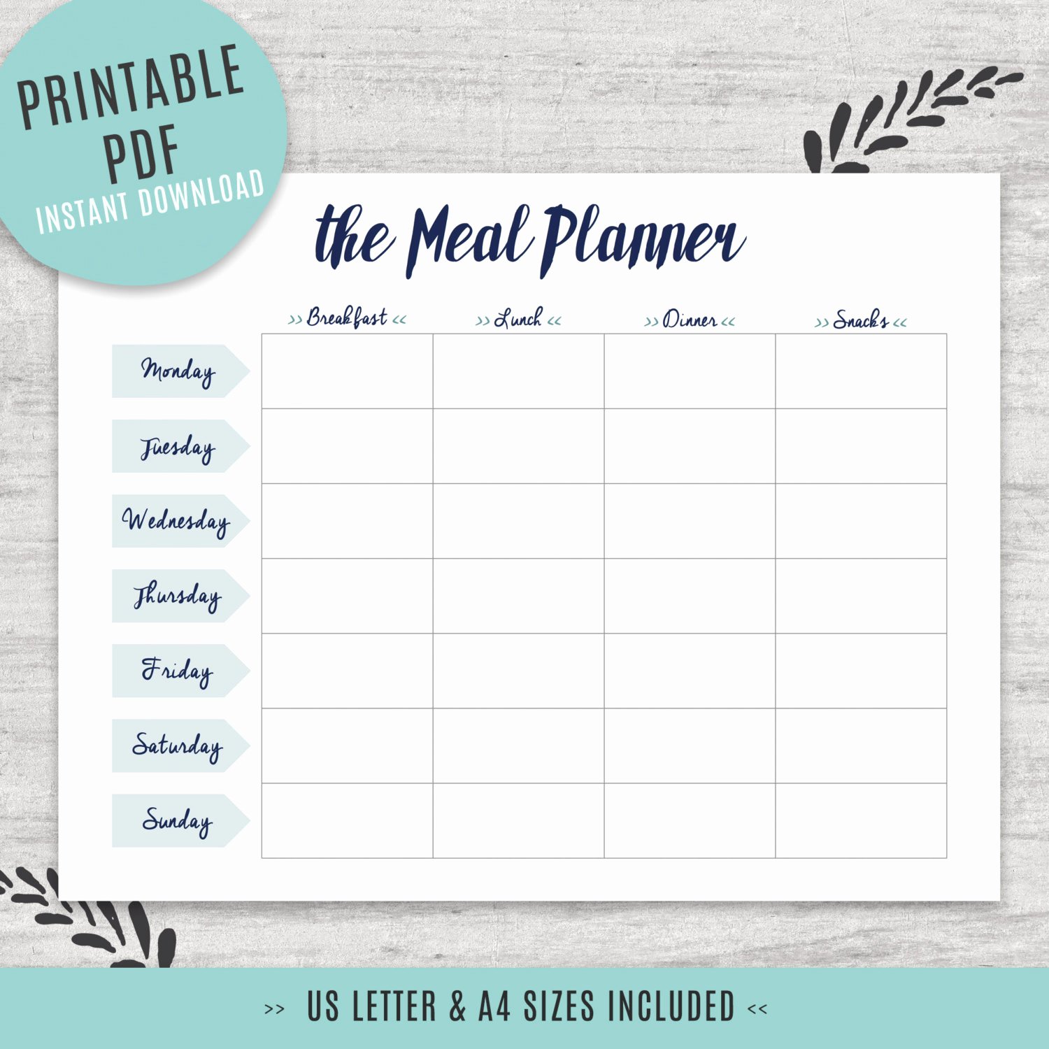 Meal Plan Template Pdf Beautiful Printable Meal Planner Weekly Meal Planner Us Letter