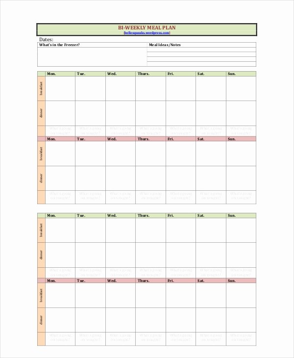 Meal Plan Template Pdf New Weekly Meal Planner Template 9 Free Pdf Word Documents