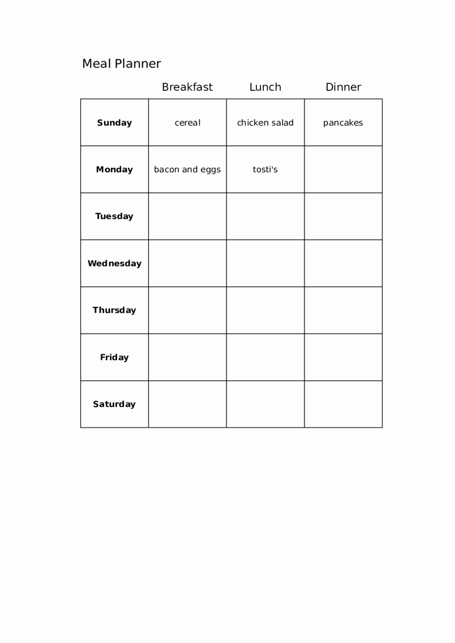 Meal Plan Template Pdf Unique 2019 Meal Planning Template Fillable Printable Pdf