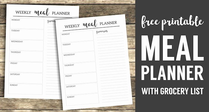 Meal Plan Template Printable Inspirational Free Printable Meal Planner Template Paper Trail Design