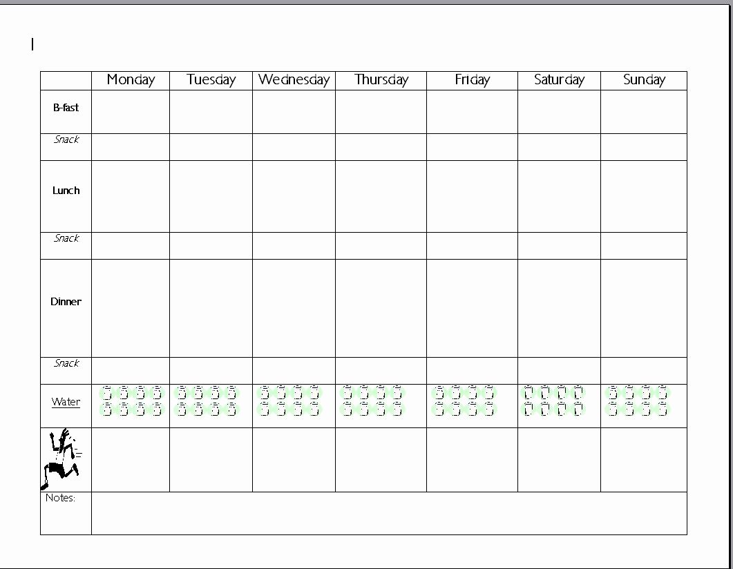 Meal Plan Template Printable Lovely Meal Plan Template