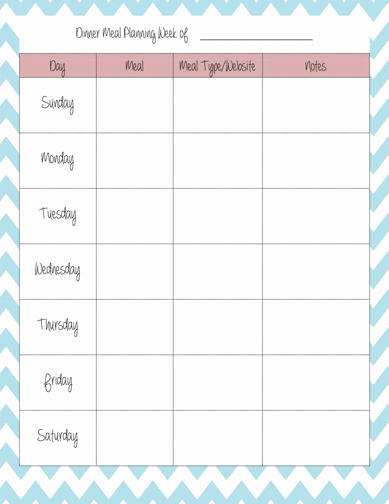 Meal Plan Template Word Awesome Weekly Meal Planner Template