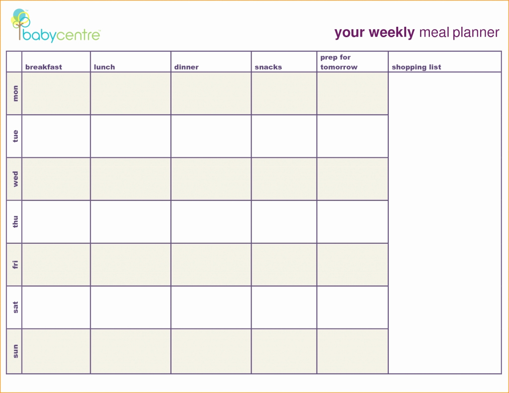 Meal Plan Template Word Lovely Monthly Meal Calendar Template