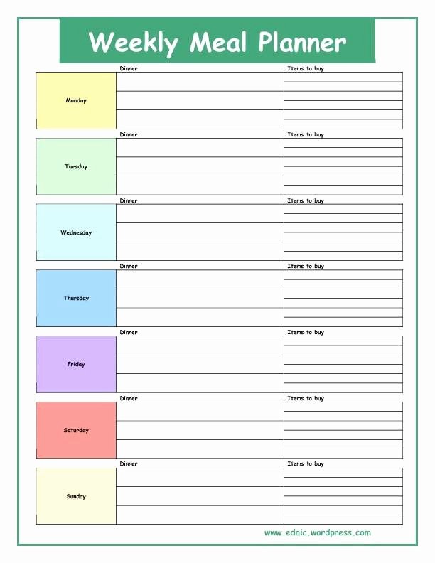 Meal Plan Template Word Luxury Image Result for Weekly Meal Planner Template Word