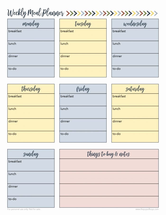 Meal Plan Weekly Template Lovely Free Weekly Meal Planner Printable for Busy Families