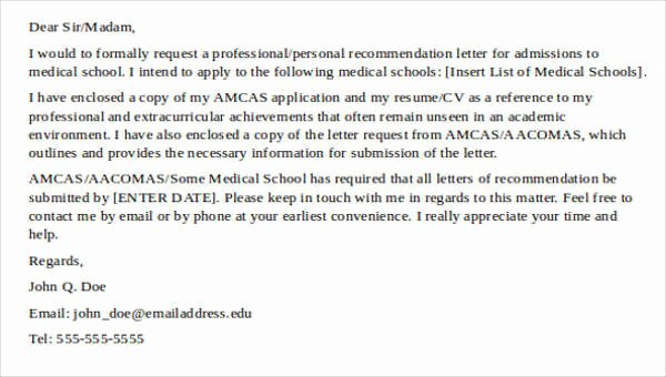 Medical School Recommendation Letter Sample Elegant 8 Medical School Re Mendation Letter – Pdf Word