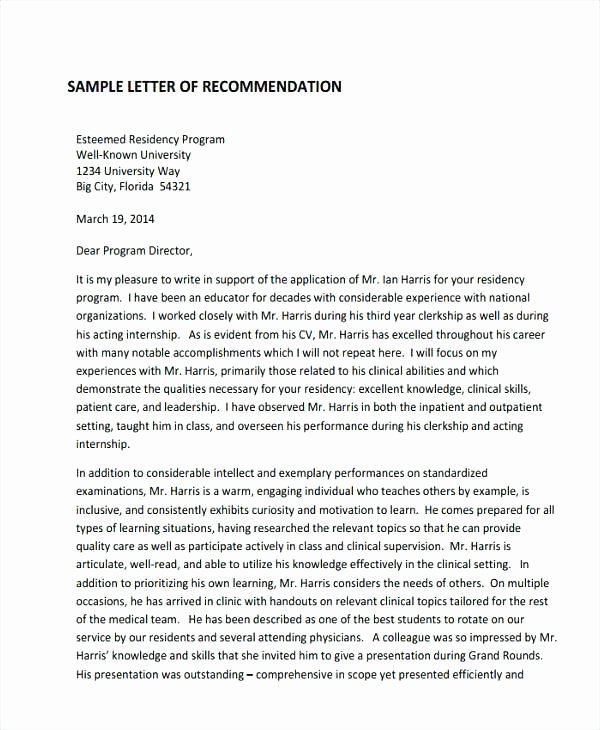 Medical School Recommendation Letter Template Beautiful Samples Of Letters Of Re Mendation – Creero
