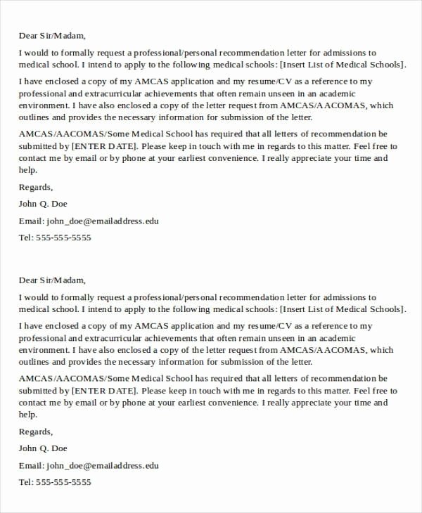 Medical School Recommendation Letter Template Elegant Sample Medical School Re Mendation Letter