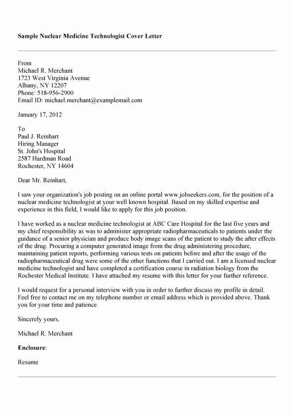 Medical Scribe Cover Letter Example Awesome Cover Letter Sample for Medical Technologist