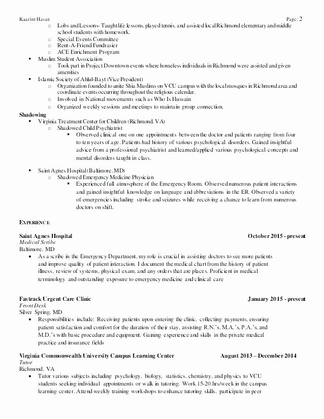 Medical Scribe Cover Letter Example Best Of Medical Scribe Resume Scribeamerica Medical Scribe Resume