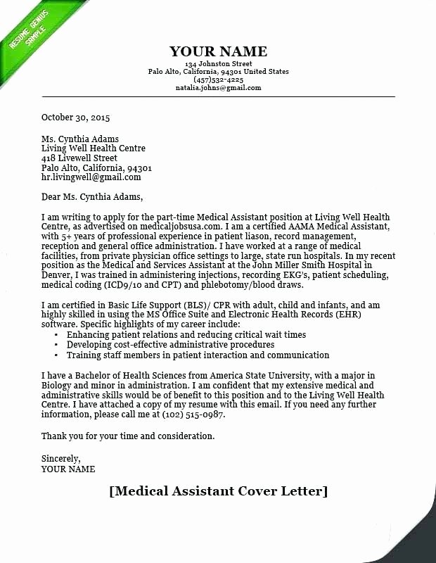 Medical Scribe Cover Letter No Experience Fresh Benefits assistant Sample Resume