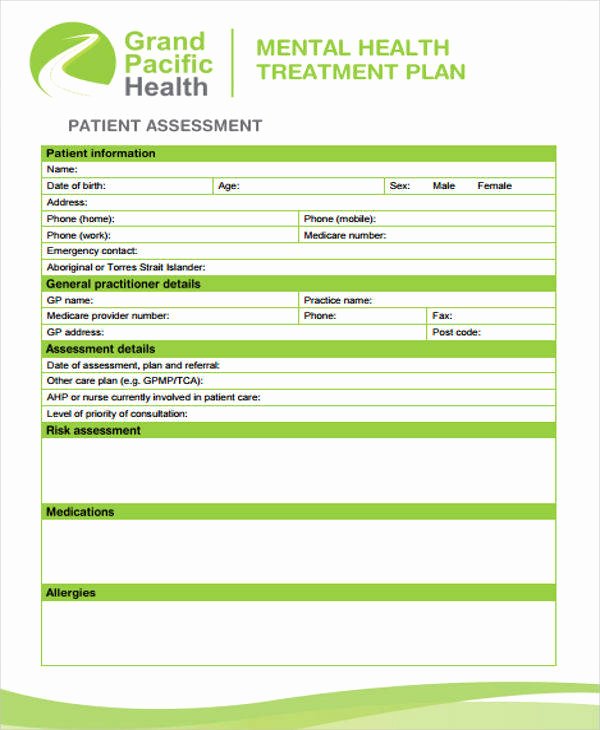 Mental Health Treatment Plan Template Awesome 8 Treatment Plan Samples &amp; Templates