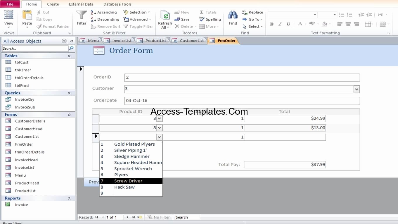 Microsoft Access Invoice Templates Beautiful Microsoft Access Invoice Template Invoice Template Ideas