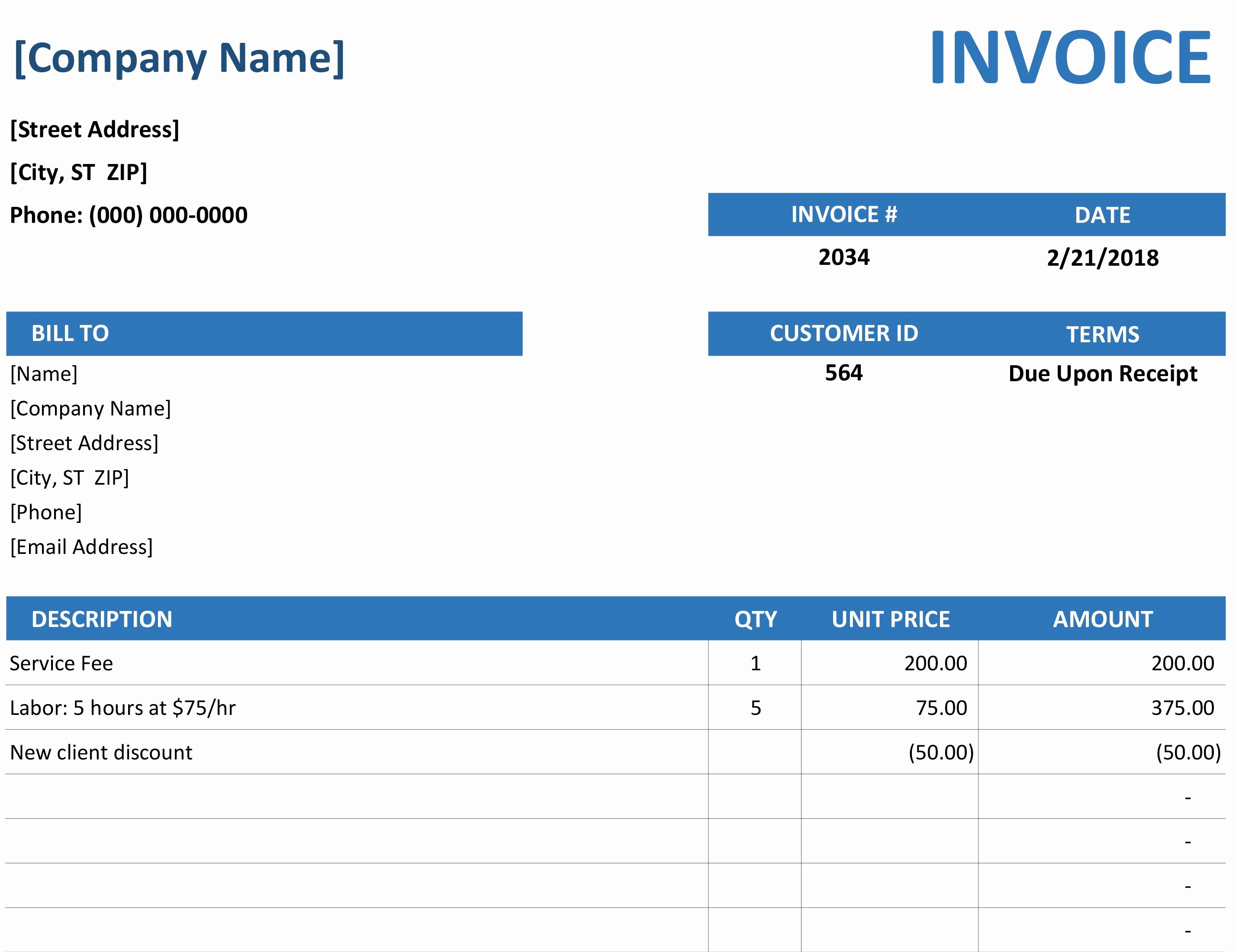 Microsoft Access Invoice Templates Lovely Invoice