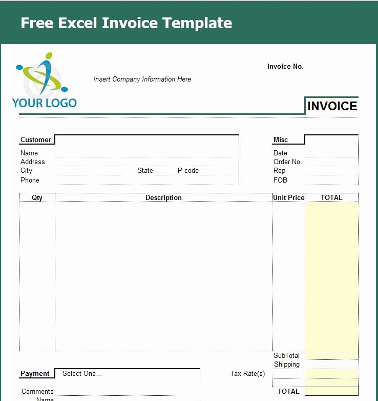 Microsoft Access Invoice Templates Lovely Invoice Template Excel 2010