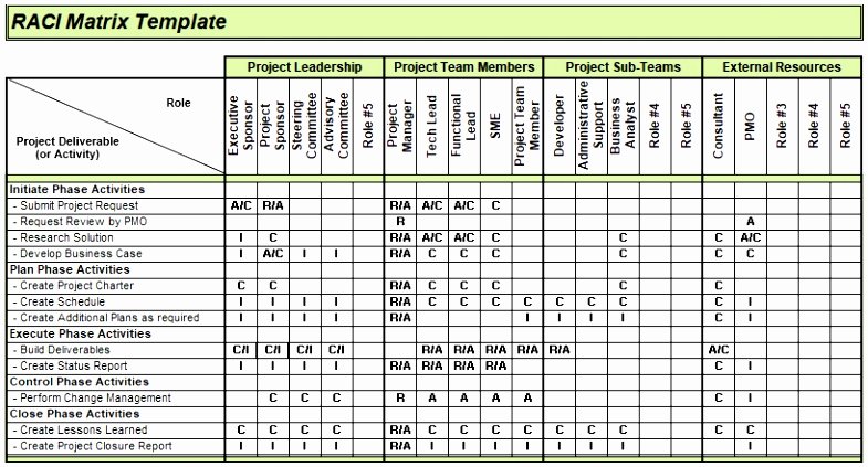 Microsoft Excel Raci Template Lovely 9 Raci Matrix Template Excel Download Raylt