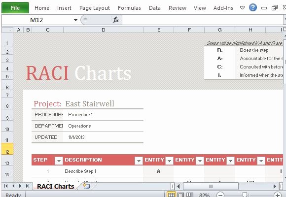 Microsoft Excel Raci Template Unique Free Raci Chart Template for Excel
