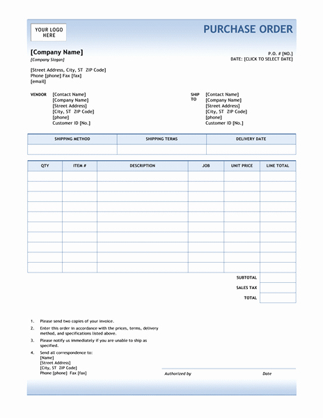 Microsoft Word Purchase order Template Best Of Purchase order Template Word Templates
