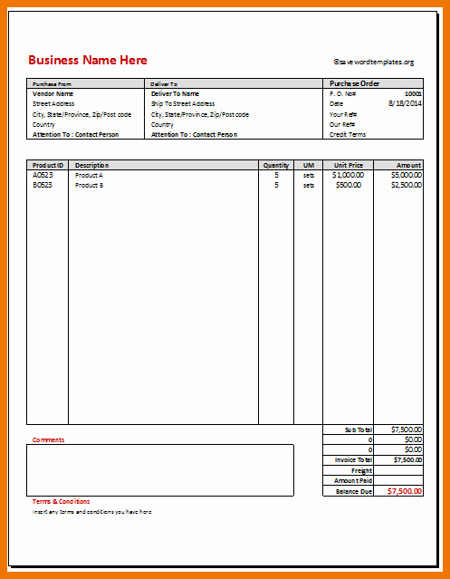 Microsoft Word Purchase order Template Best Of Purchase order Templates Word
