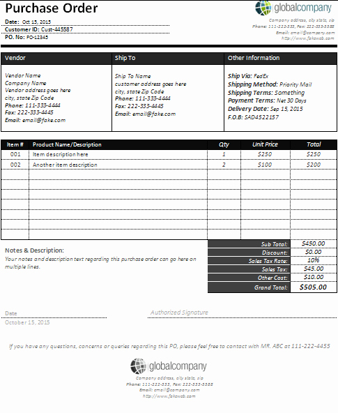 Microsoft Word Purchase order Template Elegant Sample Purchase order format In Word