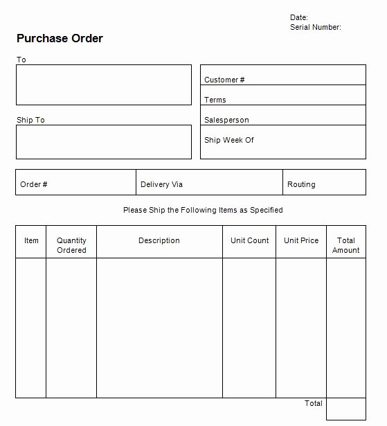 Microsoft Word Purchase order Template Lovely 37 Free Purchase order Templates In Word &amp; Excel