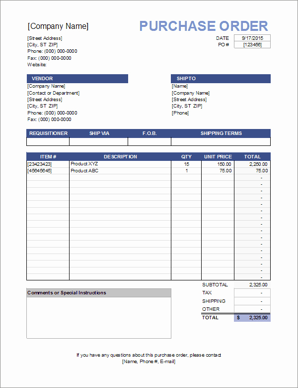 Microsoft Word Purchase order Template Luxury Purchase order Template