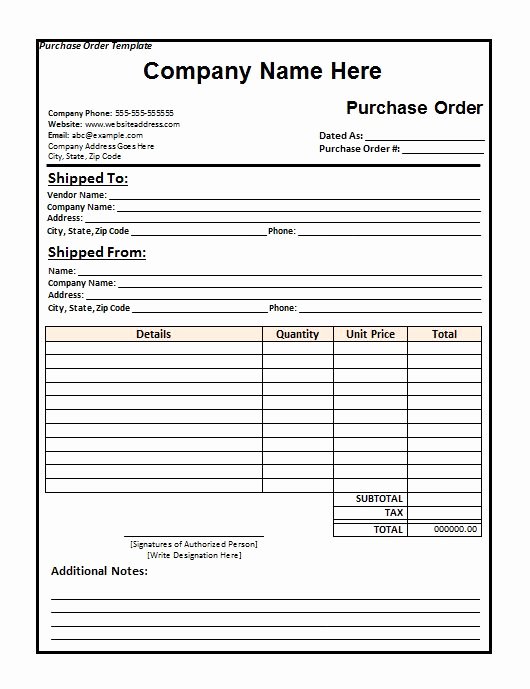 Microsoft Word Purchase order Template New 39 Free Purchase order Templates In Word &amp; Excel Free