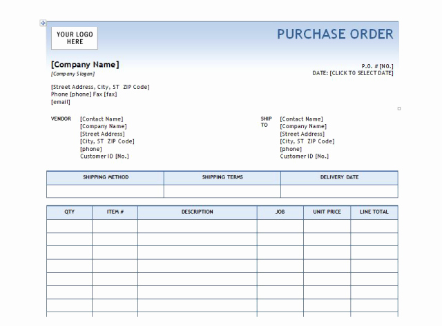 Microsoft Word Purchase order Template Unique Download A Purchase order Template to Help Your Small Business