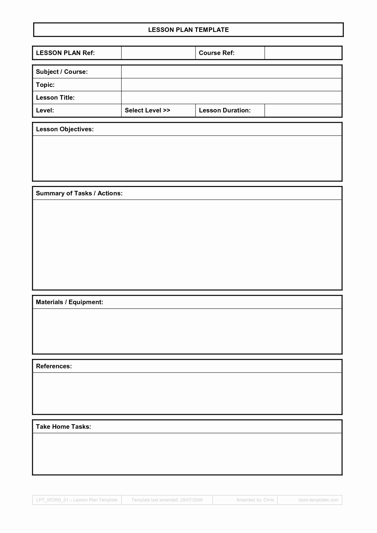 Middle School Lesson Plan Template New Lesson Plan Template Word