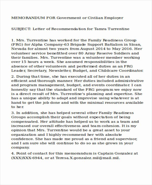 Military Letter Of Recommendation Fresh 28 Re Mendation Letter Examples
