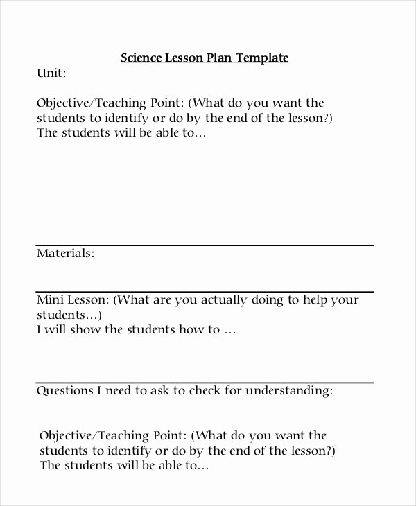 Mini Lesson Plan Template Fresh Mini Lesson Plan Template 5e Lesson Plan Template for Math