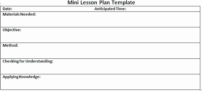 Mini Lesson Plan Template Fresh Uft Lesson Plan Template – 53 Lovely Danielson Framework