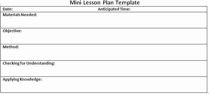 Mini Lesson Plan Template Unique 4th Grade Math Lesson Plan Template – Powertation