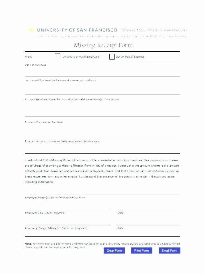 Missing Receipt form Template Inspirational Lost Receipt Template