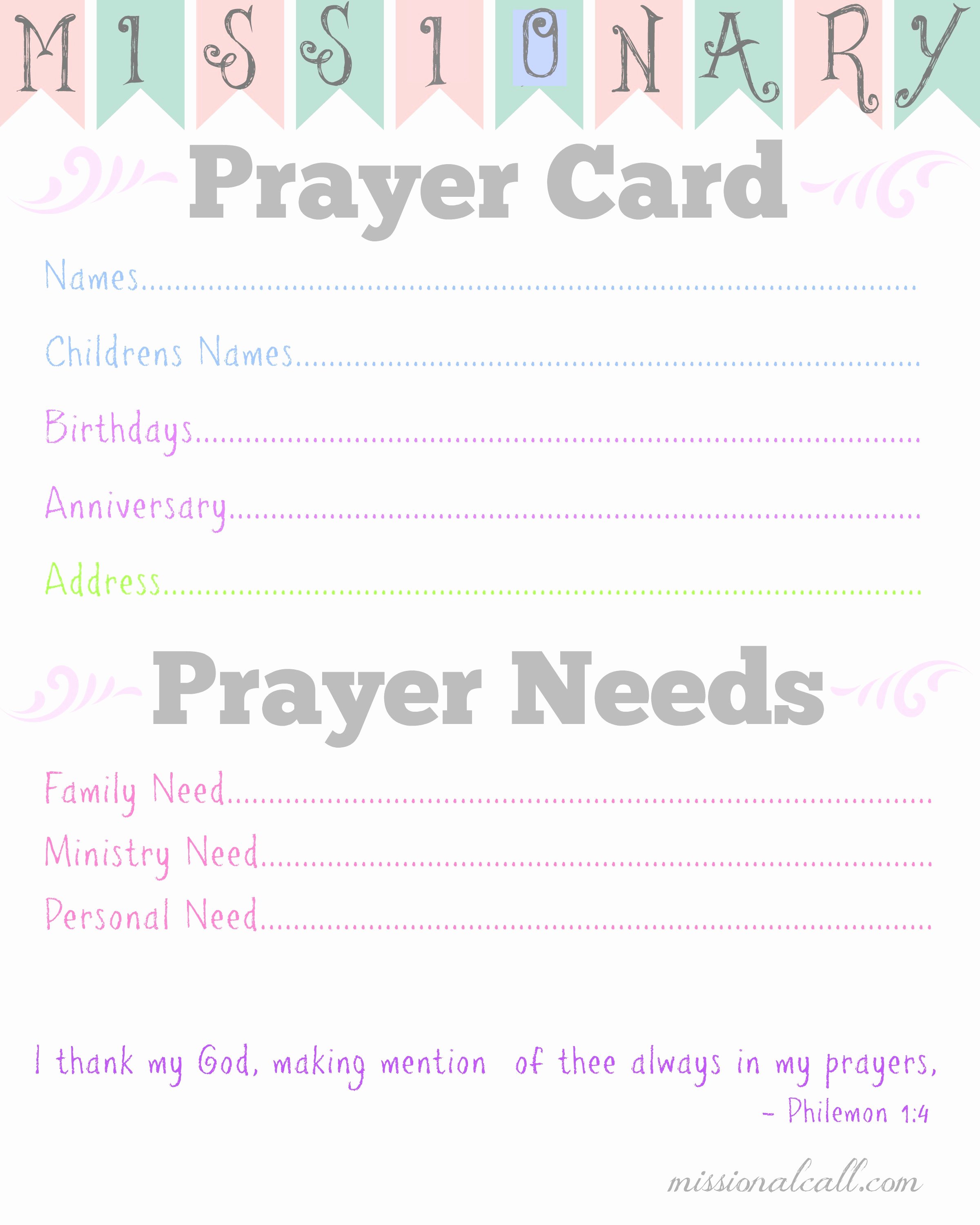 Missionary Prayer Card Template Free Best Of Free Prayer Card Templates