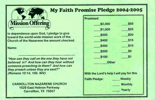 Missionary Prayer Card Template Free Fresh Sample Faith Promise Mitment or Pledge Card